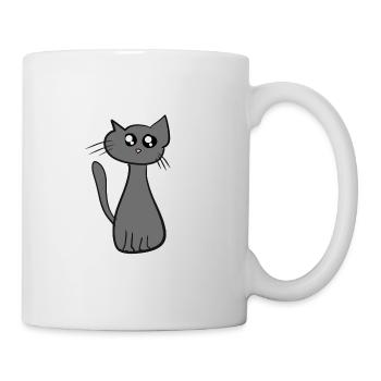 mignon chat animal gris grands yeux - Mug blanc - blanc - Droite
