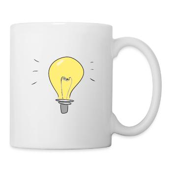 glühbirne licht symbol leuchten - Tasse - Weiß - Rechts