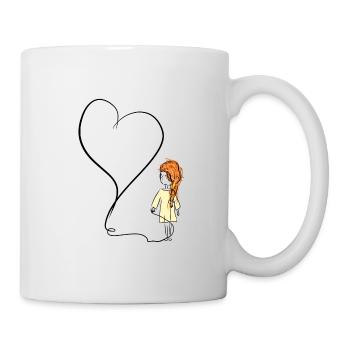 heart love girl symbol thread - Mug - white - Right