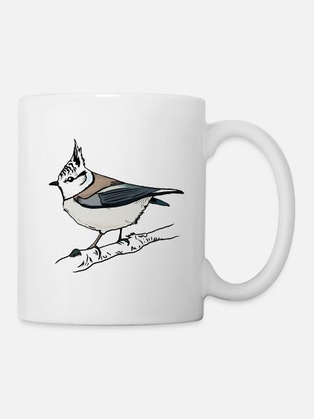 Haubenmeise - Tasse - Weiß
