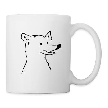 cartoon hund kopf symbol tier - Tasse - Weiß - Rechts