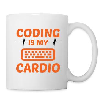 Coding Is My Cardio Programming Coder Computer Gee - Tasse - Weiß - Rechts
