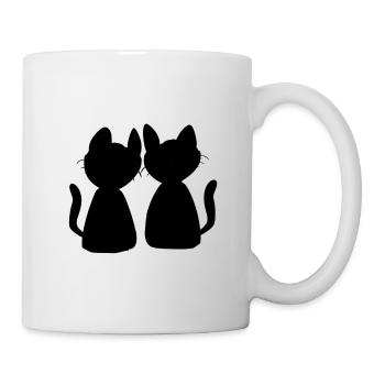 Katzen Freunde Tiere Symbol Katzenliebe - Tasse - Weiß - Rechts