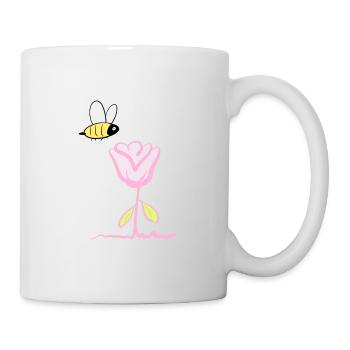 Blume Natur pflanze Tier Biene - Tasse - Weiß - Rechts