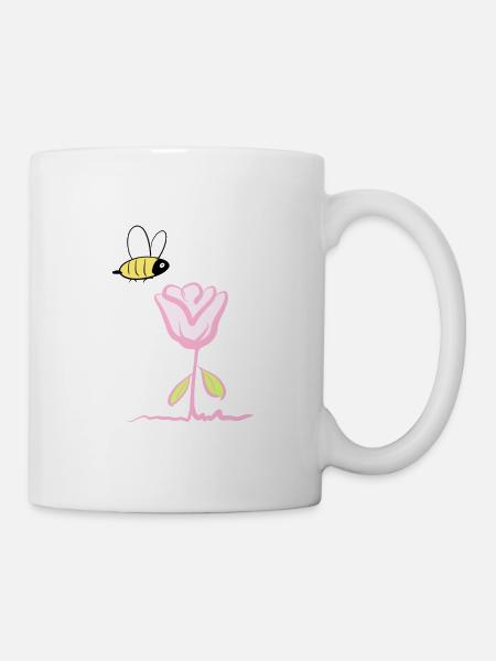 Flower Natural plant Animal Bee - Mug - white