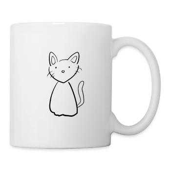 Katze Symbol Tier einfach - Tasse - Weiß - Rechts
