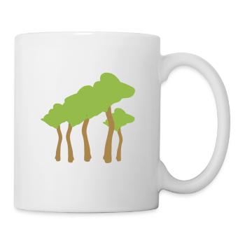 Symbole de la forêt Cartoon Trees Tree - Mug blanc - blanc - Droite
