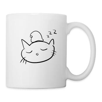 schlafen katze tier symbol gute nacht - Tasse - Weiß - Rechts