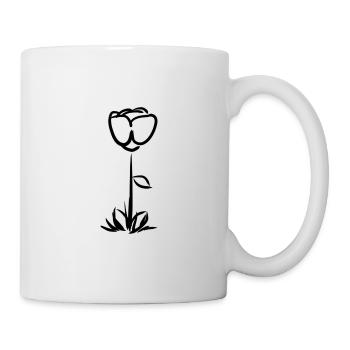 Blume Pflanze symbol - Tasse - Weiß - Rechts