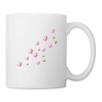 symboles papillons abeilles nature volant - Mug blanc - blanc - Droite