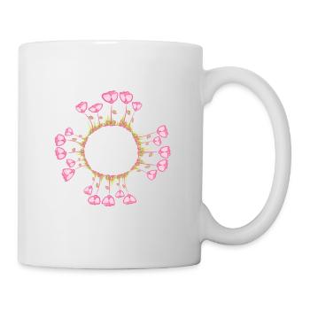 kreis natur blumen rosen rosa - Tasse - Weiß - Rechts