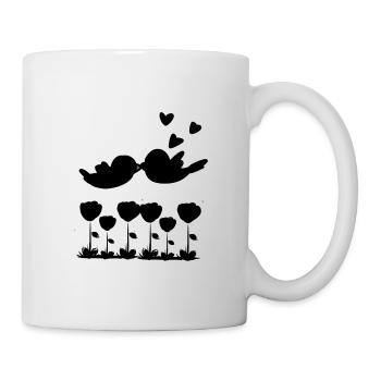 Love Bird Animals Nature Flowers - Mug - white - Right