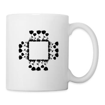 viereck quadrat blumen symbol - Tasse - Weiß - Rechts