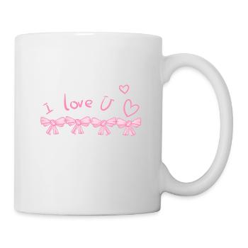 Je t’aime coeur conception de ligne de broyage - Mug blanc - blanc - Droite