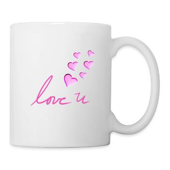 love you glitter coeur rose - Mug blanc - blanc - Droite