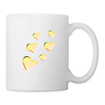 Muster Herzen Gold Glitzer HerzMuster Herzen Gold - Tasse - Weiß - Rechts