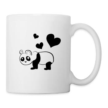 Panda Bär tier Herzen - Tasse - Weiß - Rechts