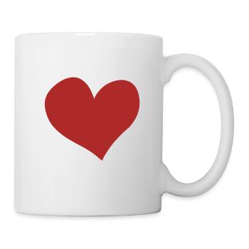 rotes Herz Symbol rot Liebe - Tasse - Weiß - Rechts