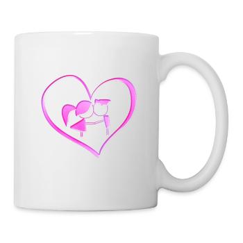 Symbol herz liebespaar pärchen rosa - Tasse - Weiß - Rechts