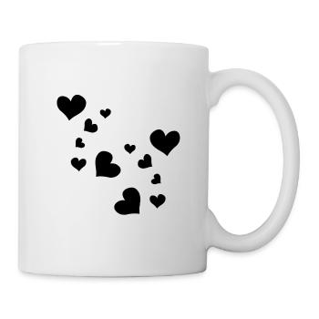 Muster Herzen Herz Symbol - Tasse - Weiß - Rechts