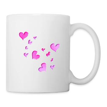 Heart Pattern Pink symbol glitter - Mug - white - Right