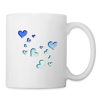 Motif Cœur Coeur Symbole Bleu Paillettes Turquoise - Mug blanc - blanc - Droite