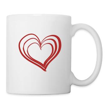 rotes Herz Symbol - Tasse - Weiß - Rechts