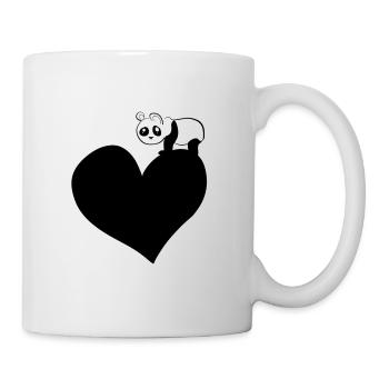 panda herz tierliebe bär - Tasse - Weiß - Rechts