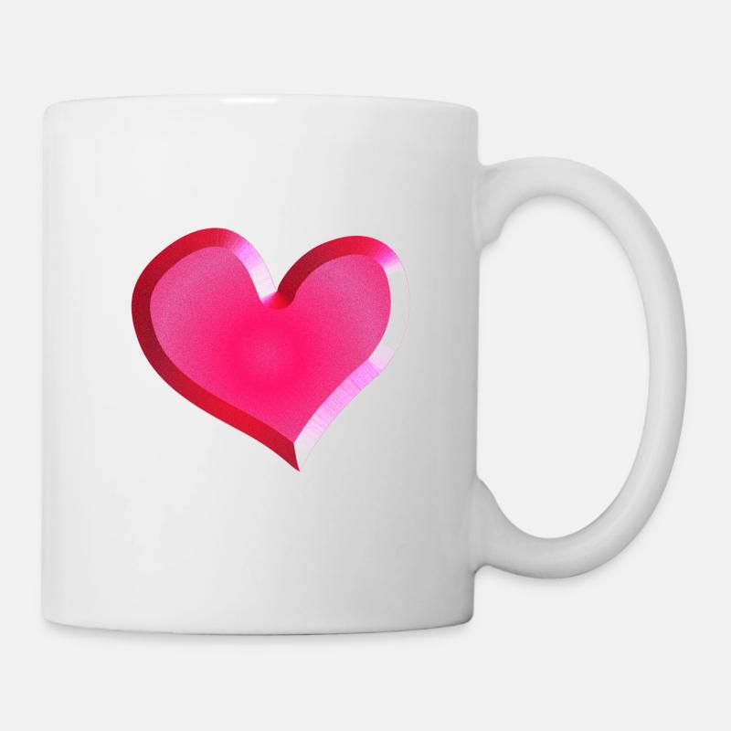 Pinkes Herz Symbol Glitzer pink - Tasse - Weiß