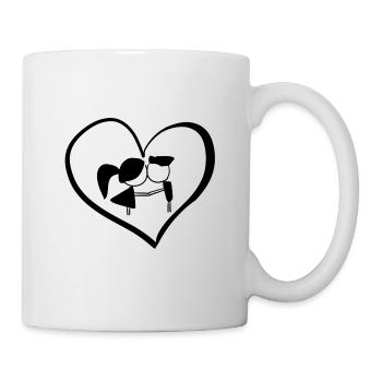 herz symbol liebespaar - Tasse - Weiß - Rechts