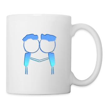 symbol pärchen blau lgbt schwul liebe - Tasse - Weiß - Rechts