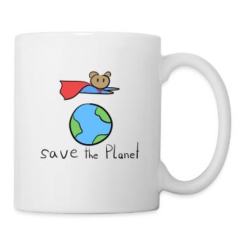 rette den Planeten erde symbol held fliegen - Tasse - Weiß - Rechts
