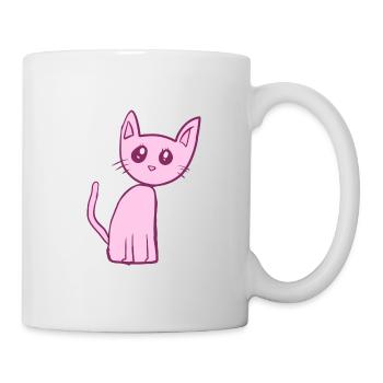 Chat rose animal animal mignon - Mug blanc - blanc - Droite
