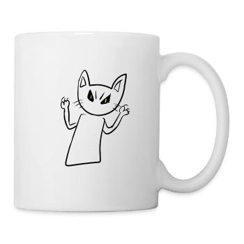 Chat effrayant en colère animal en colère - Mug blanc - blanc - Droite
