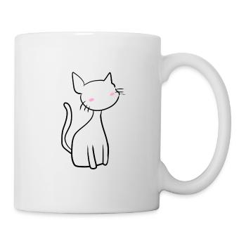 katze symbol süß cartoon haustier - Tasse - Weiß - Rechts