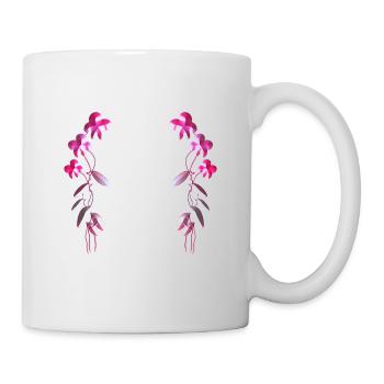 motif de fleurs roses - Mug blanc - blanc - Droite