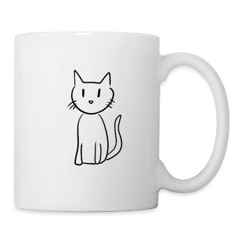 Katze cartoon Symbol Tier - Tasse - Weiß - Rechts