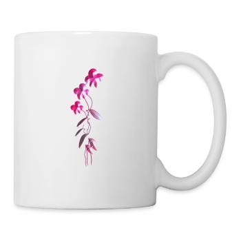 fleurs roses symbole plante scintillante - Mug blanc - blanc - Droite