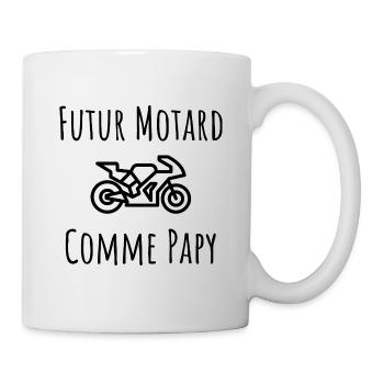 Bebe motard cadeau naissance moto - Mug blanc - blanc - Droite