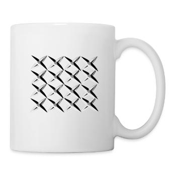 graues netz kreuz muster - Tasse - Weiß - Rechts