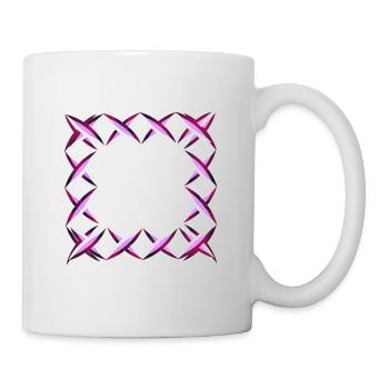 pink square square crosses - Mug - white - Right