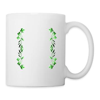 green line stroke plant - Mug - white - Right