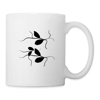 branches plant leaves pattern - Mug - white - Right