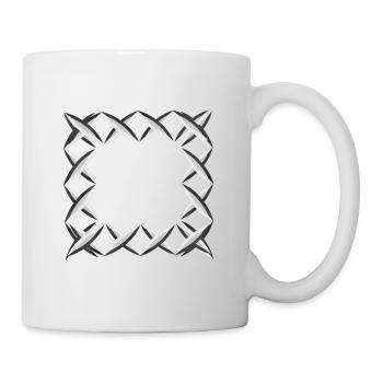 graues viereck kreuze - Tasse - Weiß - Rechts