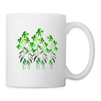 fleurs vertes symbole plante scintillante - Mug blanc - blanc - Droite