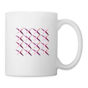 netz kreuze pink muster - Tasse - Weiß - Rechts