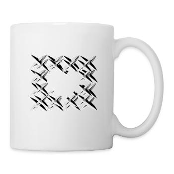 muster kreuze netz grau - Tasse - Weiß - Rechts