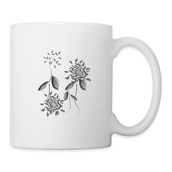 grey plant flowers pattern - Mug - white - Right