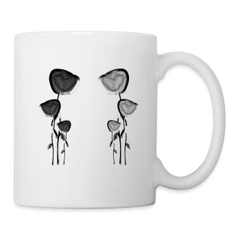 rose shiny gray flower plant - Mug - white - Right