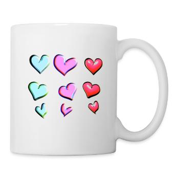 symbole d’amour de motif de cœur - Mug blanc - blanc - Droite